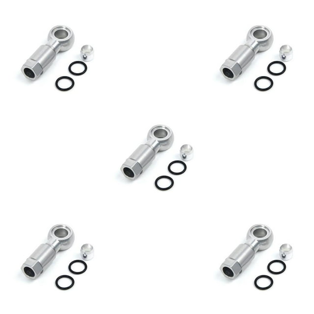 ZheElen Embout d'Huile Olive Tête de Frein à Disque Raccords de Durite Accessoires Pièces de Remplacement Argent 5Ensemble
