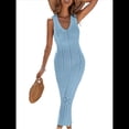 thumbnail image 2 of Traje de Baño de Crochet para Mujer, de , Sin Mangas, para Playa, de Verano Azul M, 2 of 10