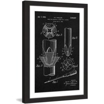 "Screwdriver 1936 Black Paper" Framed Painting Art Print, 30" x 1.5"