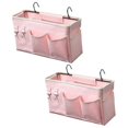 thumbnail image 1 of Bedside Caddy, 2 Pack Bedside Organizer Caddy Hanging Storage for Dorm Rooms Bed Rails Bunk Hospital Beds Crib (Pink), 1 of 5