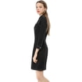 thumbnail image 3 of INSPIRE CHIC Robe-Chemise Ajustée en Denim pour Femmes à Manches 3/4 Boutonnée, 3 of 6