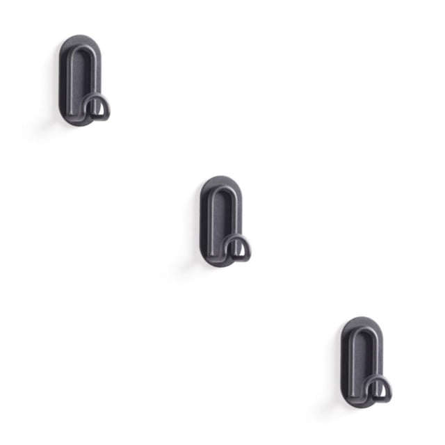 kurtrusly Crochet Autocollant en Forme de U Crochets Solides Multifonctionnels Installation Simple Support Accessoires de Salle de Bain Portes Noir 3ensemble