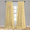thumbnail image 5 of Ambesonne Flower Curtains, Yellow Roses Blooming, Pair of 28"x84", Yellow Blush, 5 of 5