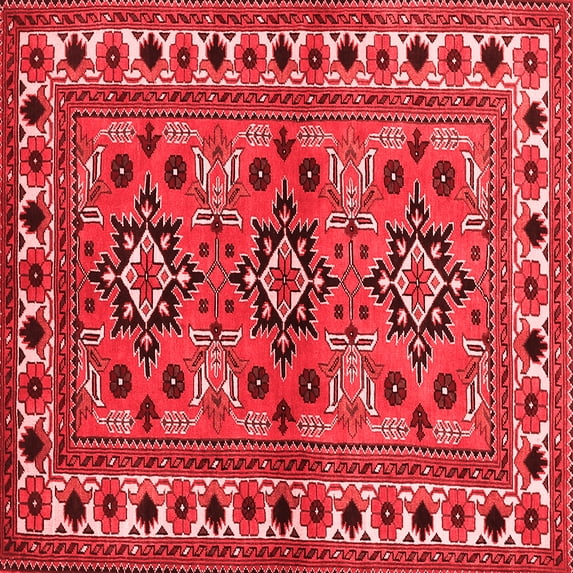Ahgly Company Indoor Square Persian Red Traditional Area Rugs, 6' Square