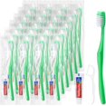 TRAHOODisposable Toothbrushes with Toothpaste and Floss,10Pcs Green