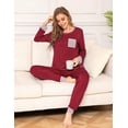 thumbnail image 4 of SWOMOG Ensemble de Pyjama pour Femmes, Haut à Manches Longues avec Pantalon, 2 Pcs, Vêtement de Nuit, Ensemble de Pyjama en Modal Doux, 4 of 6
