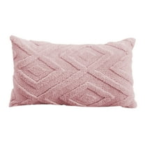 Cinvoph 20"x12" Plush Striped Throw Pillow Covers Decorative Cushion Cases, Soft Warm Pillow Covers for Couch Sofa Bed Chair Living Room Bedroom, Modern Home Decor for All Seasons Pink