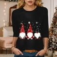 thumbnail image 2 of larppty Christmas 3/4 Sleeve Shirts for Women Funny Gnome Print Womens Christmas Holiday Tshirts Clothes Tops (Black, M), 2 of 4