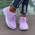 thumbnail image 6 of SCHUHLAND Women's Breathable Mesh Sneakers, Lace-Up Round Toe Running Shoes, Soft Sole Sports Low Heel, Summer, 6 of 16