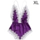 thumbnail image 1 of Lencería sexy Mujer Ropa interior con cuello en V profundo Body de malla de encaje para niña, Morado, XL Vogacara XX000171-16, 1 of 7
