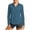 Blue, variant on Ecqkame Women's Sun Protection Shirts Casual Button Up Solid Color Turn Down Collar Long Sleeve Tops Lightweight Outdoor Blouse Pink M