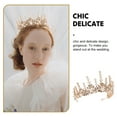 thumbnail image 4 of Handmade Wedding Tiara Bridal Pearl Rhinestone Inlaid Crown Hair Jewelry, 4 of 8