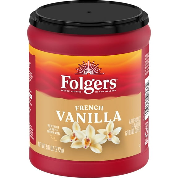 3 Pack of Folgers Flavors French Vanilla Ground Coffee - 9.6 oz (Packaging Varies)