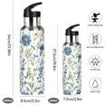 thumbnail image 2 of Yayeee 20oz Insulated Water Bottle Double Wall Stainless Steel with Flip Straw Lid, Blue Floral, 2 of 7