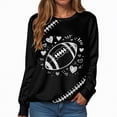 thumbnail image 4 of Towmus Women's 2025 Autumn Winter Casual Rugby and Love Printed Crewneck Long Sleeve Sweatshirt Loose Pullover Tops, 4 of 6