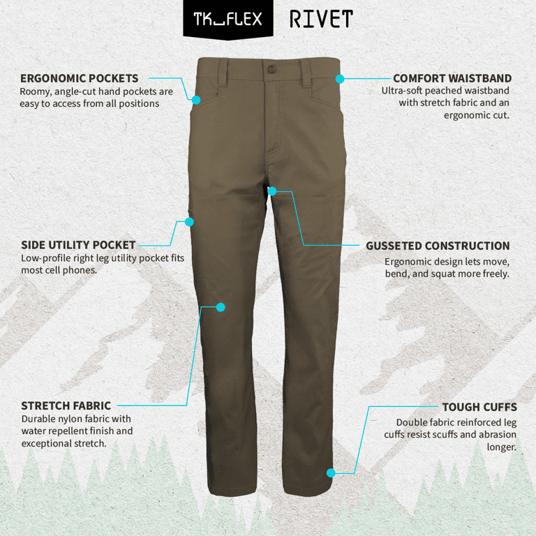 TK Flex Men's Rivet Utility Pants - Walmart.com