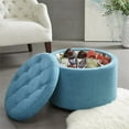 thumbnail image 2 of Madison Park FPF18-0211 Sasha Round Ottoman with Shoe Holder Insert, 2 of 5