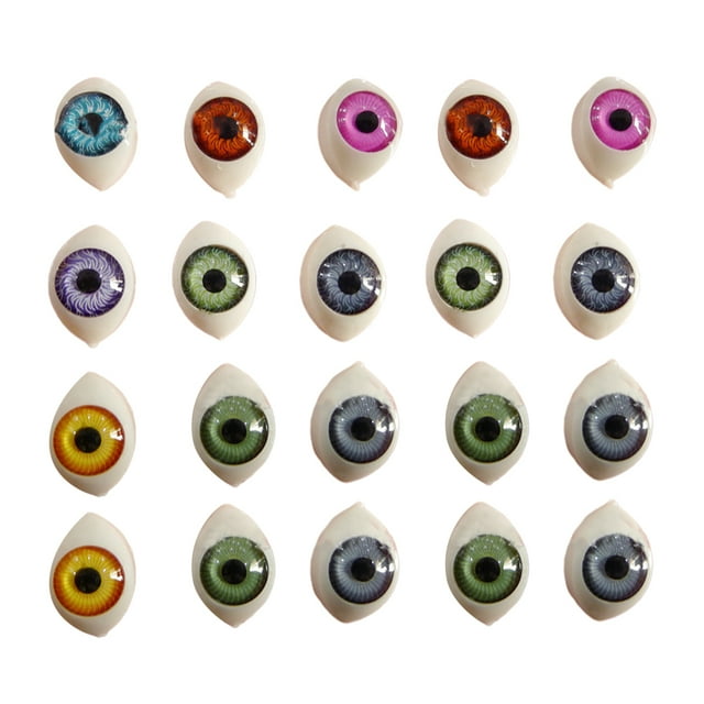 100PCS Simulated Hemisphere Eyeballs Fake Eyes Decor Creative DIY Accessories for Kids Craftsman Phone Case (12x16MM Mix