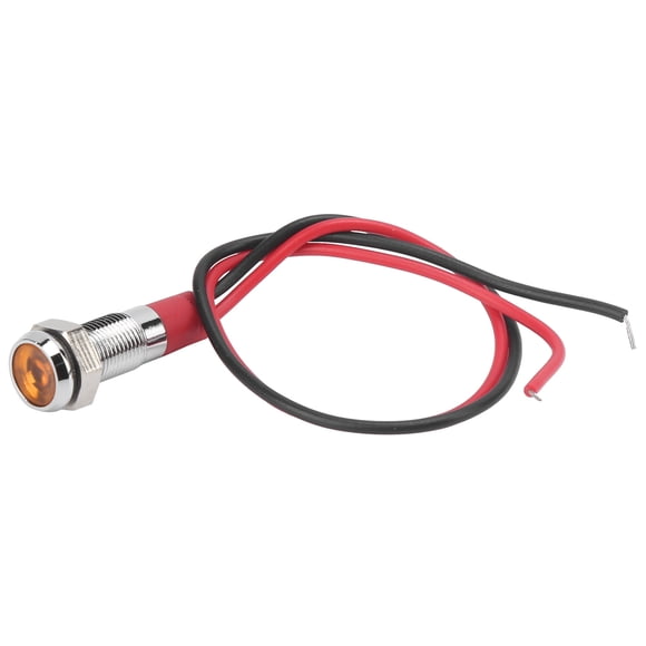 LED Metal Indicator, 6mm Waterproof 6mm LED Signal Lamp Nickel Plated Brass Durable Stainless Steel For Car Truck Ship Speedometer Odometer Tachometer Light Yellow