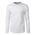 thumbnail image 2 of Men's Long Sleeve Curved Hem T-Shirt - Solid Color, Round Neck, Stretch Fabric for Casual & Sports Wear, 2 of 6