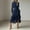 01 Navy, variant on YueHuiYing Women's Solid-Color Pleated Lace Ruffled Asymmetric Hem Long-Sleeve Crew Neck Dress