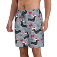 thumbnail image 2 of Balery Christmas Hat Dachshund Traje de Baño Estilo Hawaiano para Hombre, Shorts de Secado Rápido con Bolsillos-3X-Large, 2 of 6