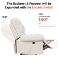 thumbnail image 5 of Power Recliner Chair,Electric Recline Sofa Chair for Adults with USB Port,Comfy Teddy Fleece Adjustable Cloud Sofa,Tool-Free Setup,Beige White, 5 of 15