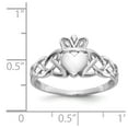 thumbnail image 3 of 14K White Gold Ring Band Themed Men's Mens Claddagh, Size 7, 3 of 5