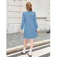 thumbnail image 4 of Arshiner Girls Sweater Dress Fall Winter Knit Puff Long Sleeve Pullover Casual Dresses with Pockets, 4 of 6