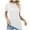 White, variant on Inleife Womens T-Shirts Fashionable Round Neck Lace Short Sleeved Blouse Women's Casual Solid Color T-Shirt Top