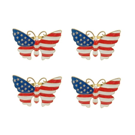 

4 Pcs Decorative Lovely Napkin Buckles Novel Independence Day Napkin Rings