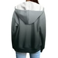 thumbnail image 2 of Wovix Women's Oversized Lightweight Hoodies Spring Fall Zip Up Long Sleeve Drawstring Jackets Gradient Style Basic Soft Daily Coat, 2 of 5