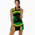 thumbnail image 2 of a trojan uk flag in the colors of jamaica Sports Dresses Women Tennis Dress with Separate Shorts One-Piece Slim Fit Golf Dress, 2 of 4