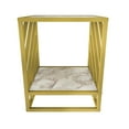 thumbnail image 5 of Decorotika Norm Metal Frame Wood Top Accent Side End Table - Marble White/Gold Finish, 5 of 5