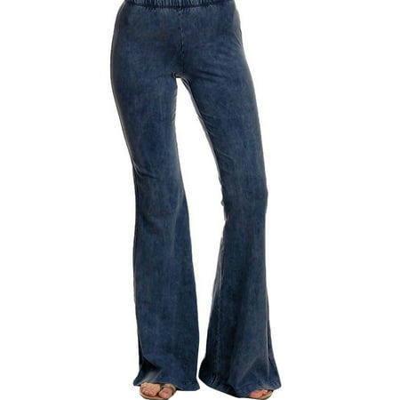 JDinms Women Skinny Flare Denim Jeans Retro Bell Bottom Wide Leg Pants