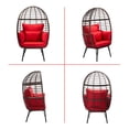 thumbnail image 6 of MeetLeisure Outdoor / Indoor Egg Chair with Ottoman & Cushions,Red, 6 of 8