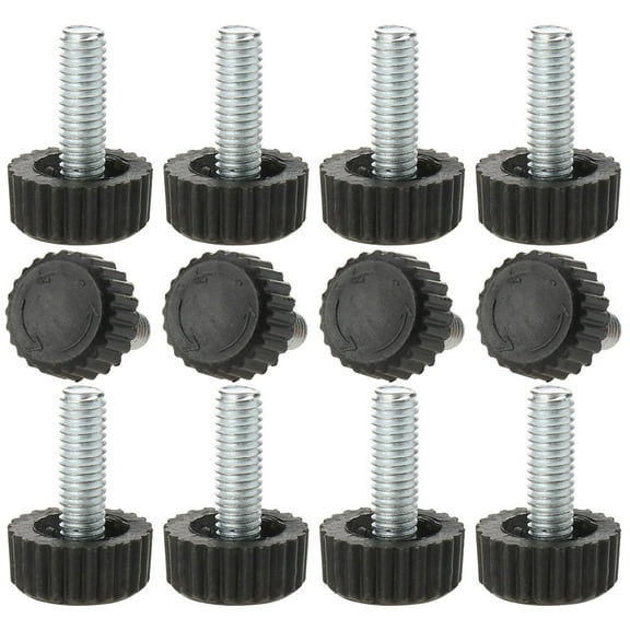 M6 x 18 x 18mm Hand Screw Leveling Feet Adjustable Leveler for Table Leg 12pcs