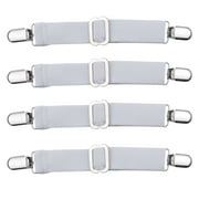 Mezzati Adjustable Fitted Bed Sheet Holders - Set of 4 - Elastic Suspenders Mattress Sheets Grippers to Hold Sheets Together