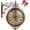 Metal Base -Victorian Style, variant on Large Double Sided Wall Clock with Glass & Copper Finish, Zinc Alloy & Solid Base, Silent Operated, Roman/Arabic Numerals for Living Room Office Decor (15.35x20.08 Inch)