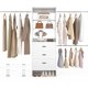 thumbnail image 1 of Organizador de clóset Besiost de 244 cm, 3 barras y 3 cajones de madera, blanco, 1 of 8