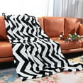 thumbnail image 5 of Ntbay Soft Flannel Throw Blanket Queen Size, Warm Lightweight Bed Blanket with Black and White Chevron Printed, 90" x 90", 5 of 5