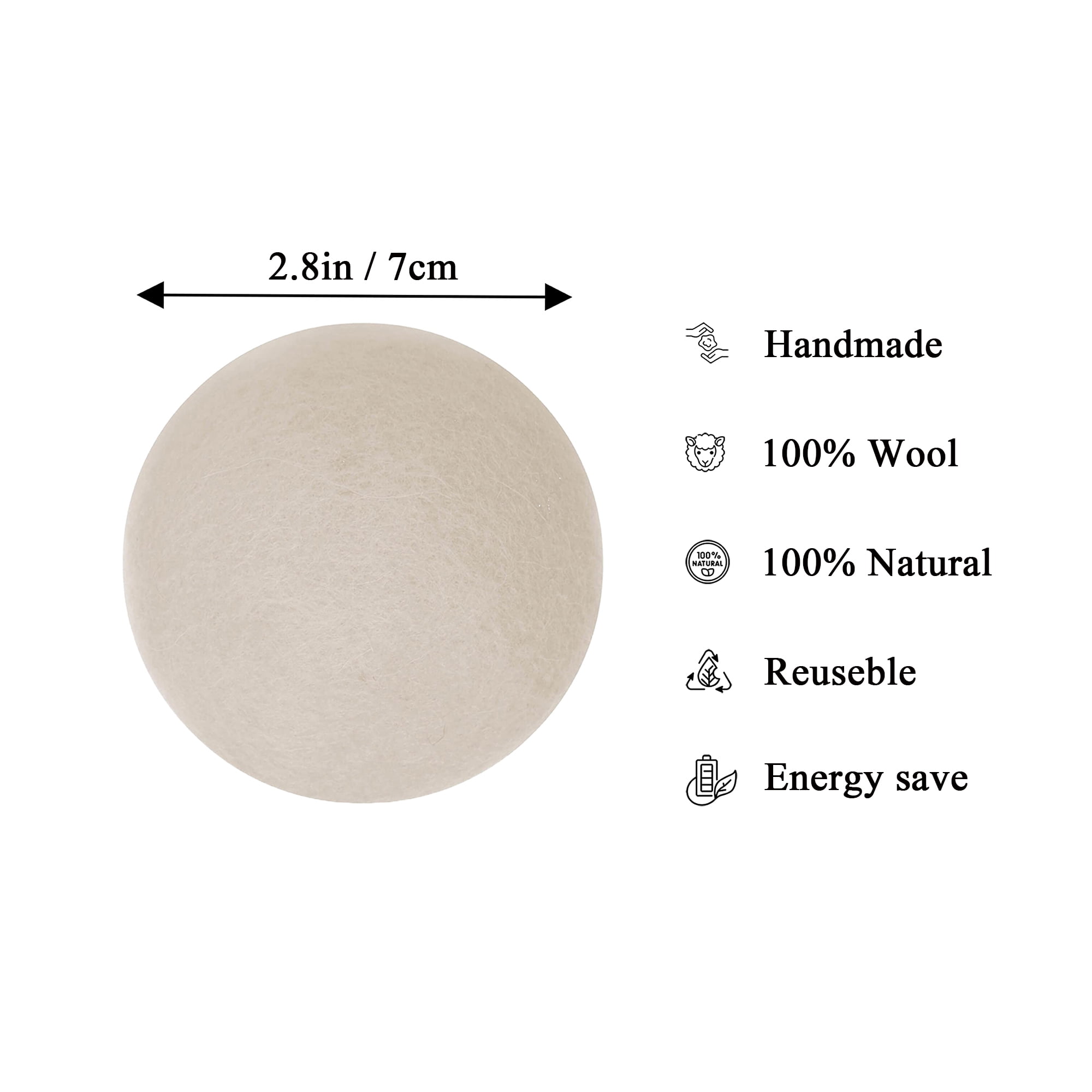 Wool Dryer Balls Organic XL 6 Balls per Pack by Loaddvni, Save Time,Money,Energy. Wool Dryer Balls Organic XL 6 Balls per Pack by Loaddvni, Save Time,Money,Energy. - Image 2