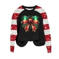 thumbnail image 5 of ZRGHAOYLQ Long Sleeve Sparkly Sequin Pullover Top Womens Christmas Bow Print Sweatshirt Christmas Crewneck Sweatshirts for Christmas Gifts Fall Winter Raglan Sleeve Christmas Holiday Shirts Tops, 5 of 5