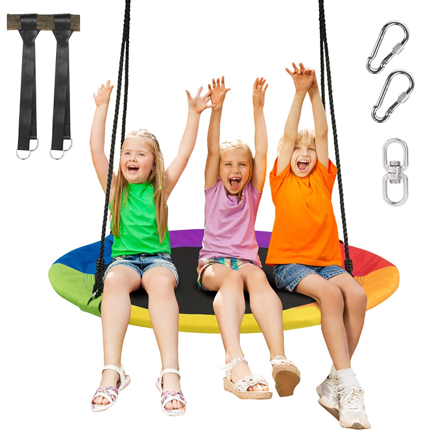CIPACHO Adjustable 40" Flying Saucer Swing Set, Indoor Outdoor Play for Kids, 330 lbs Capacity