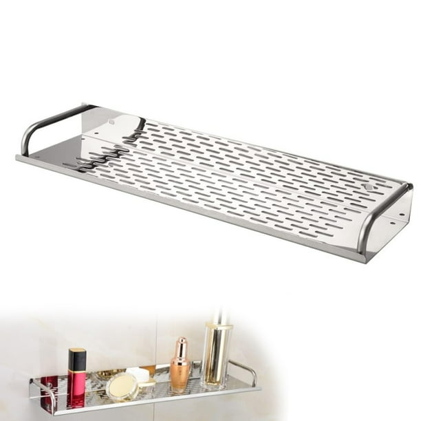 Estante flotante de malla para cocina, organizador de pared de acero inoxidable de estilo moderno que ofrece soluciones de almacenamiento a prueba de óxido en baños y sanitarios (multiusos)