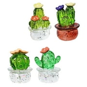 16 pcs  Resin Cactus Figurines Mini Potted Cacti Models Car Bonsai Cacti Decorations