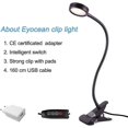 thumbnail image 3 of Lámpara de escritorio Led, abrazadera, mesa de lectura, cama con adaptador, ajuste de brillo, cuidado de los ojos para oficina y hogar, 360 Flexible, negro, 3 of 5