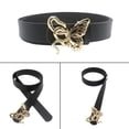thumbnail image 2 of Ywmsfl Lady Belt Elegant Skinny Waist Belt for Dress Skinny PU Belt Snake Buckle Butterfly Buckle for Suit Dress, 2 of 12