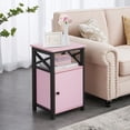 thumbnail image 4 of VECELO Set of 2 Nightstand with Cabinet, Bedside End Table for Living Room, Bedroom, Office,  Pink, 4 of 7