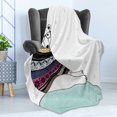 thumbnail image 4 of Bear Soft Flannel Fleece Throw Blanket, Hipster Polar Bear with Fair Isle Style Sweater Sitting on Ice Christmas Snowflakes, Cozy Plush for Indoor and Outdoor Use, 70" x 90", Multicolor, by Ambesonne, 4 of 5